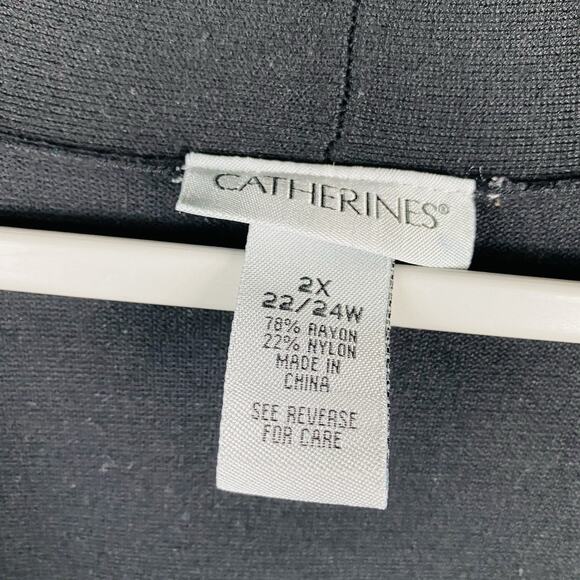 Catherines Size 2X 22 24 Short Sleeve Shrug Cardigan Sweater Black - Picture 3 of 4